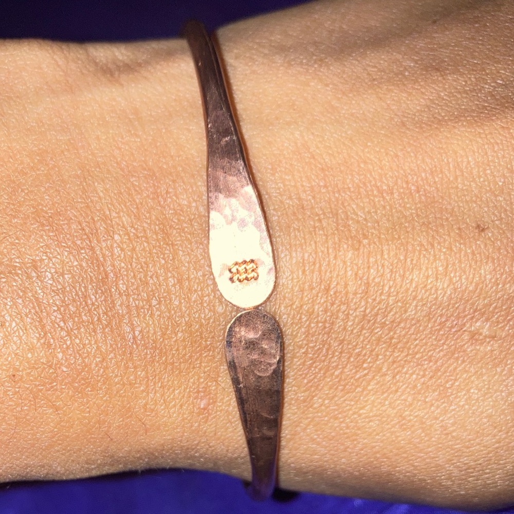 Zodiac Stamped Copper Bracelet - Aquarius Engraved Symbol